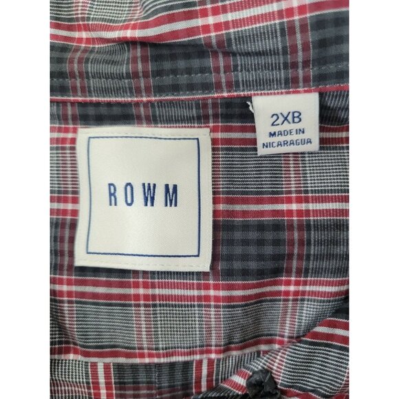 Rowm Mens size  2XB Button-Down Long Sleeve Plaid Shirt - Picture 2 of 7